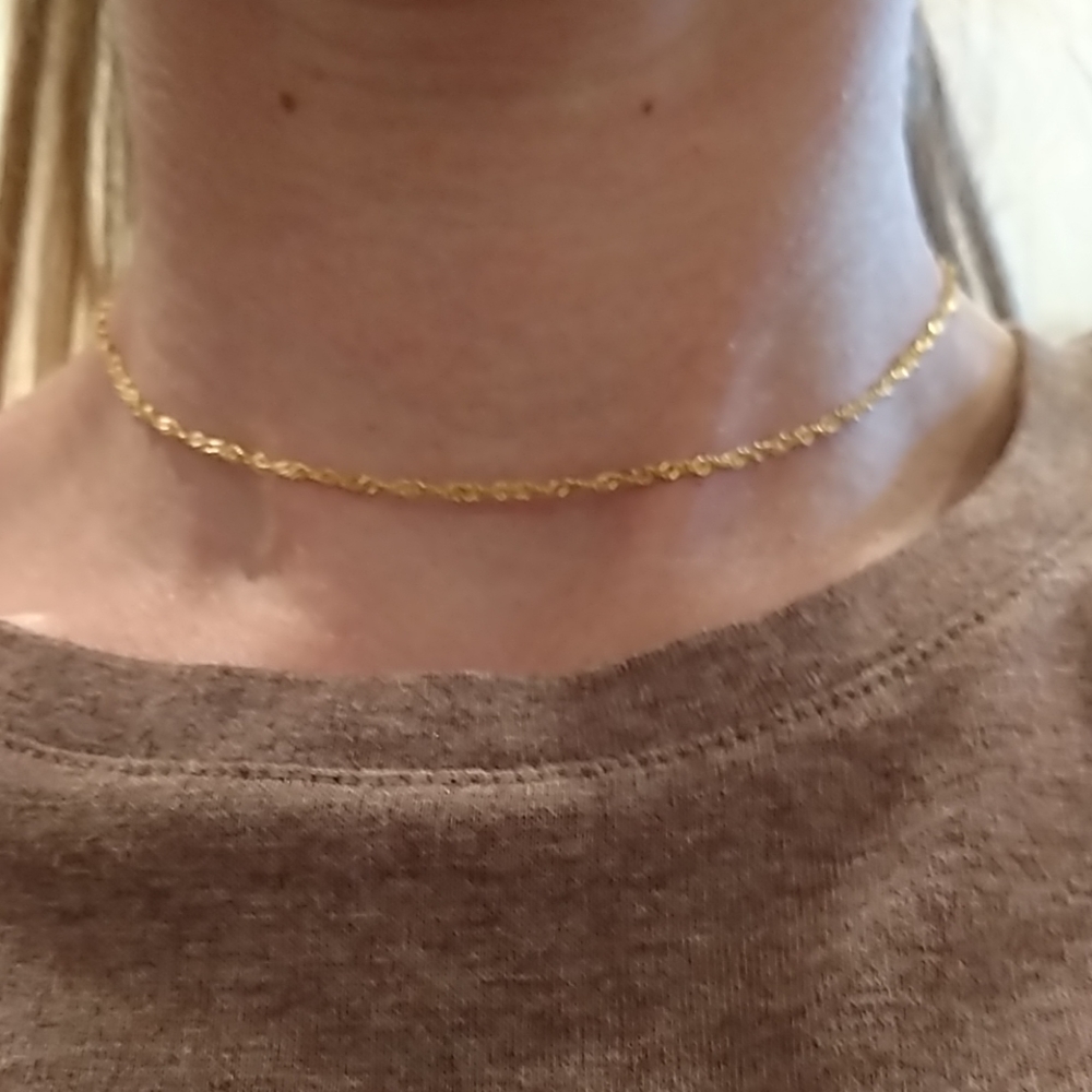 14-15" Sterling silver, gold filled chain necklace